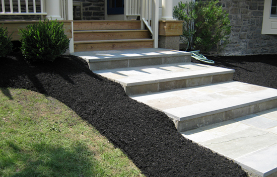 Flagstone staircase installation